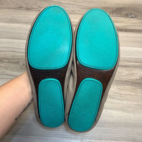 Tieks By Gavrieli Women Size 9 Comfortable Ballet Flats Taupe Leather Shoes - Picture 7 of 10